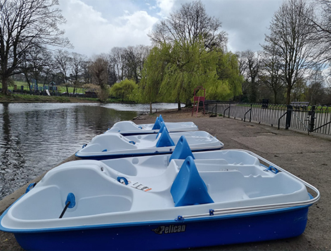 photo of pedal boats at dock